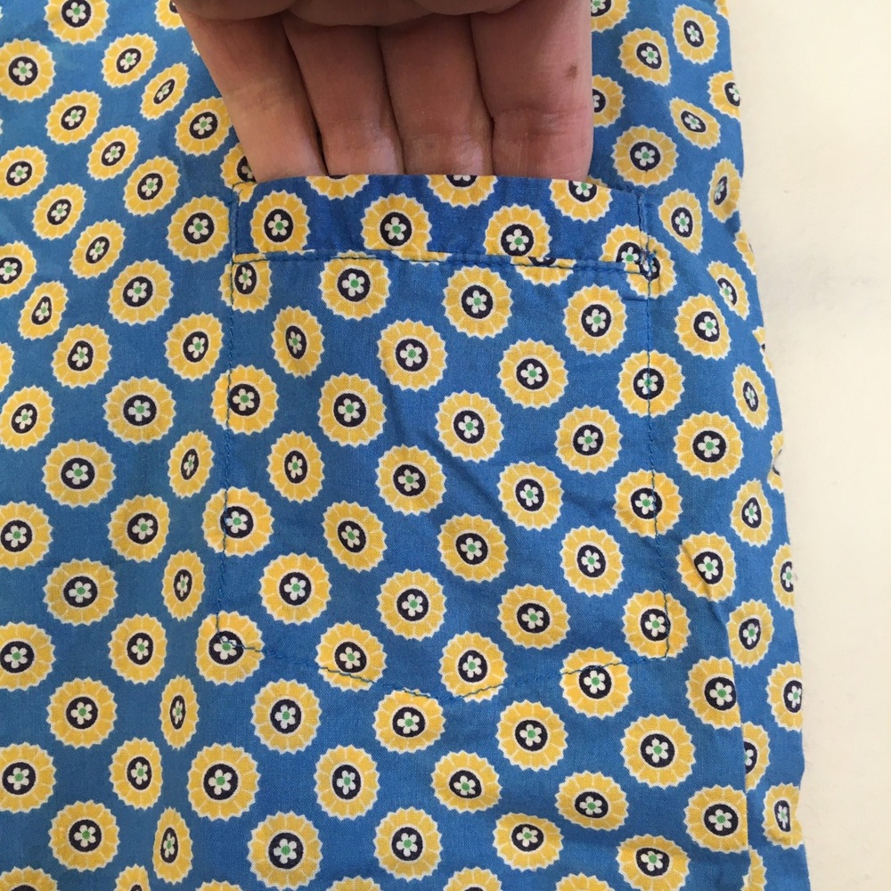 Vera Bradley Riviera Blue Yellow‎ Floral Print Cotton Size L PJ Lounge Pants - Picture 6 of 9